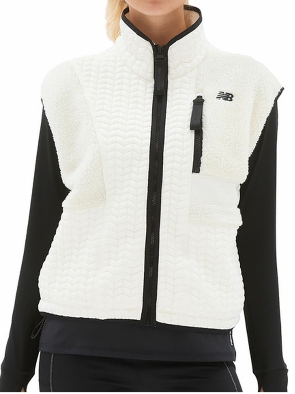 New Balance White Quilted Sherpa Heatloft Vest